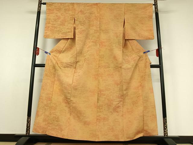 平和屋着物▽上質な紬　単衣　霞文　正絹　逸品　AABE0697jh_1