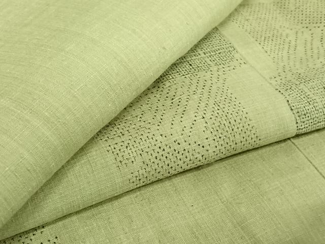平和屋着物▽本場結城紬　重要無形文化財　単衣　100亀甲　舞葉文　正絹　逸品　AABE0718jh