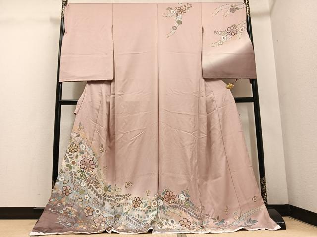 平和屋着物●訪問着　辻が花　暈し染め　金彩　仮絵羽　正絹　逸品　未使用　AABE0731ph