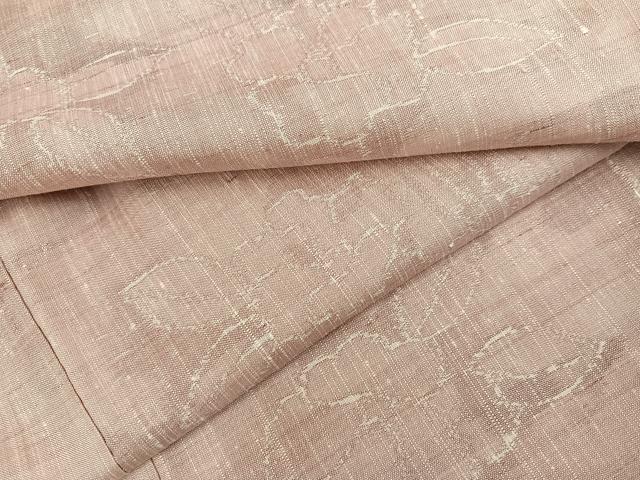 平和屋着物●小千谷紬　椿　正絹　逸品　未使用　AABE0736ph