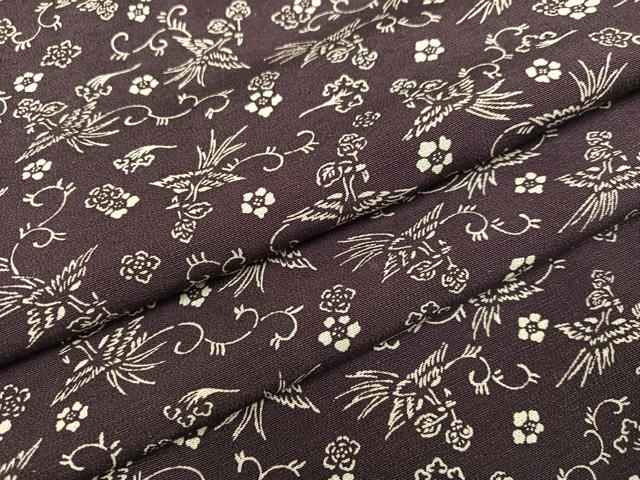 平和屋着物●上質な小紋　花喰い鳥　正絹　逸品　AABE0739ph