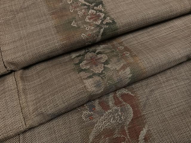 平和屋着物●本場大島紬　カタス9マルキ　花鳥間道　正絹　逸品　AABE0755ph