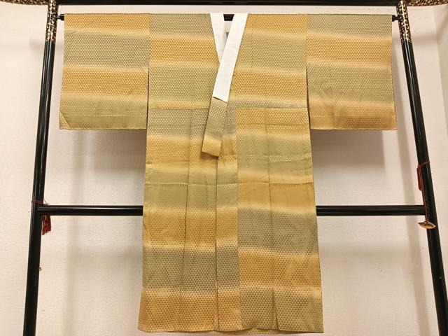 平和屋着物●長襦袢　無双仕立て　鱗地紋　暈し染め　正絹　逸品　未使用　AABE0765ph