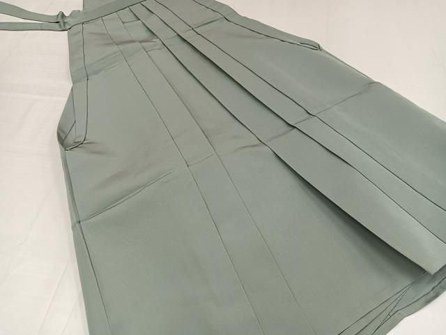 平和屋着物●男性　馬乗り袴　色無地　深川鼠色　正絹　逸品　AABE0780ph