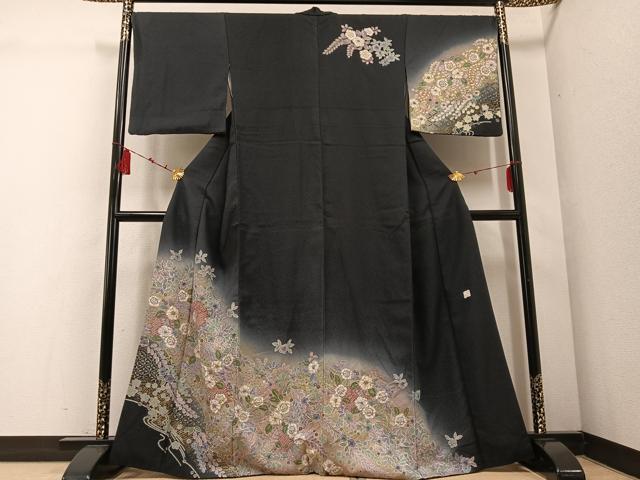 平和屋着物●訪問着　作家物　辻が花　暈し染め　金彩　正絹　逸品　AABE0794ph