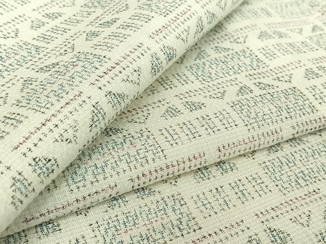 平和屋着物▽上質な小紋　単衣　横段文　AABE1187jh