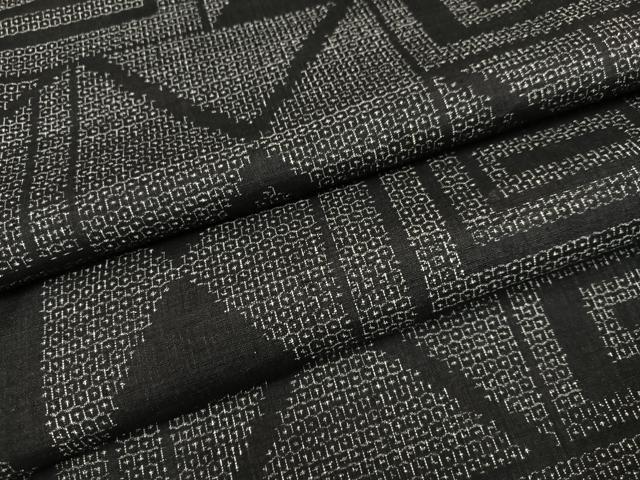 平和屋着物●結城紬　80亀甲　幾何学文様　正絹　逸品　AABE1230ph