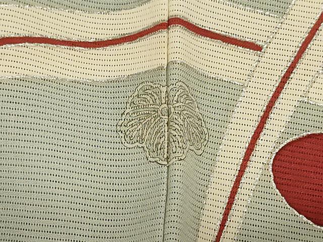 平和屋着物＊夏物　訪問着　絽　駒刺繍　枝葉文　銀彩　正絹　逸品　AABE1284jd_7