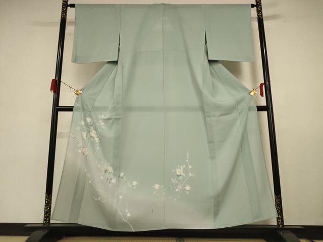 平和屋着物＊夏物　訪問着　絽　友禅　枝花文　暈し染め　正絹　逸品　AABE1287jd