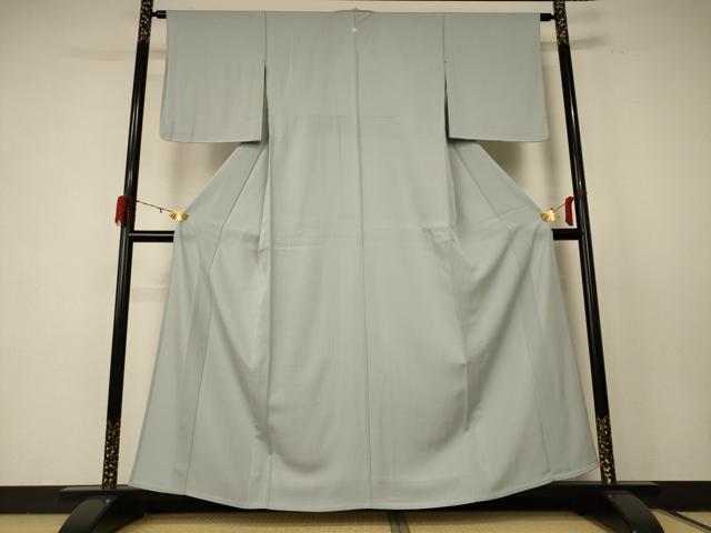 平和屋着物＊夏物　色無地　絽　柳鼠色　正絹　逸品　AABE1319jd