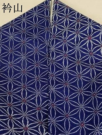 平和屋着物＊夏物　小紋　絽　麻の葉文様　洗える着物　AABE1330jd_7