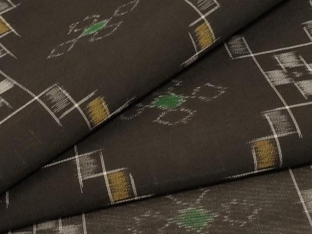 平和屋着物＊夏物　本場琉球絣　夏琉球　菱文　正絹　逸品　AABE1339jd