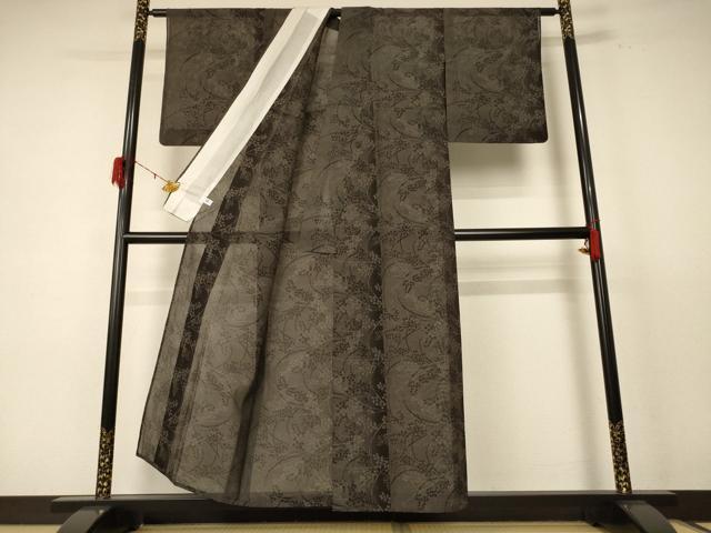 平和屋着物＊夏物　本場大島紬　夏大島　草葉文　正絹　逸品　AABE1340jd 平和屋着物＊夏物 本場大島紬 夏大島 草葉文 正絹 逸品 AABE1340jd