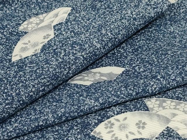 平和屋着物＊夏物　小紋　絽　地紙草花文　洗える着物　AABE1344jd