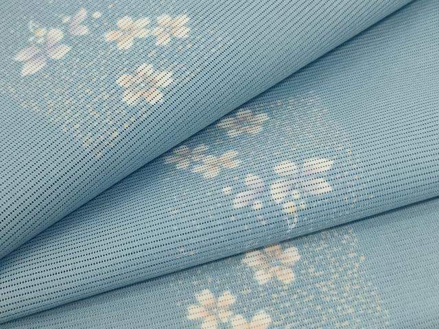 平和屋着物＊夏物　小紋　絽　草花文　暈し染め　やまと誂製　洗える着物　AABE1351jd