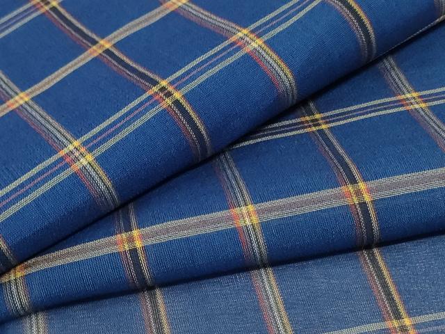 平和屋着物＊夏物　本場琉球絣　夏琉球　格子　証紙付き　正絹　逸品　AABE1361jd