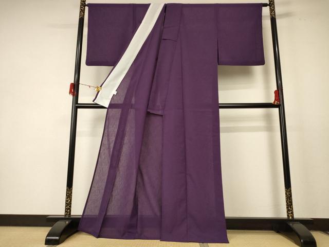 平和屋着物＊夏物 色無地 紗 滅紫色 洗える着物 AABE1369jdの通販はau