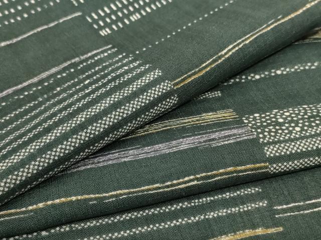 平和屋着物＊夏物　小紋　紗　横段文　洗える着物　AABE1382jd