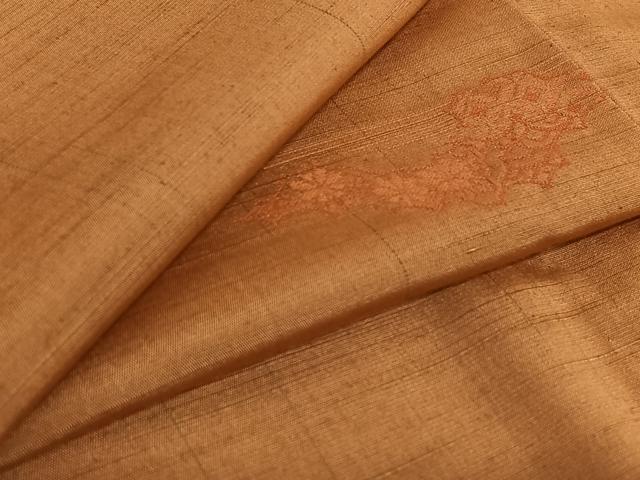 平和屋着物▽上質な紬　単衣　吉祥花文　正絹　逸品　AABE1565jh