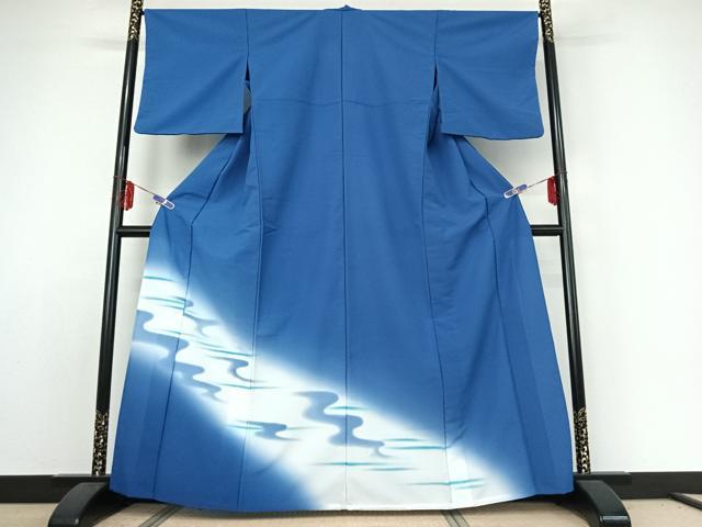 平和屋着物▽色留訪問着　単衣　霞文　暈し染め　洗える着物　AABE1599jh