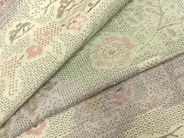 平和屋着物●本場結城紬　重要無形文化財　もろ入り　100亀甲　枝花文　正絹　逸品　AABE1611fy