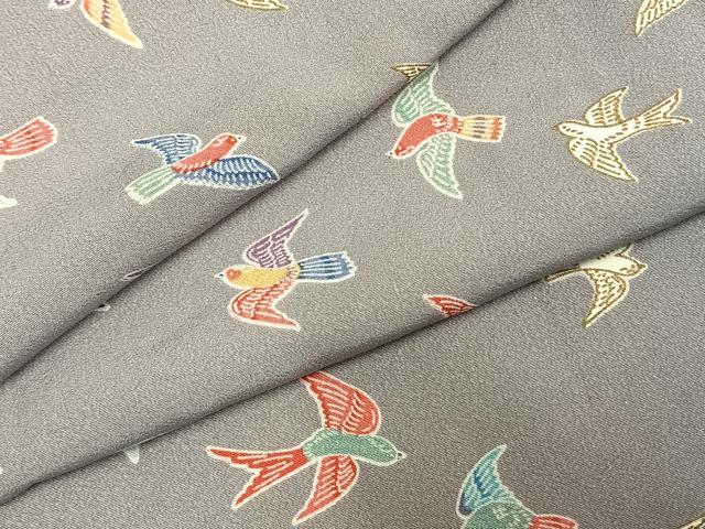 平和屋着物●上質な小紋　型染め　飛鳥文　正絹　逸品　AABE1643fy