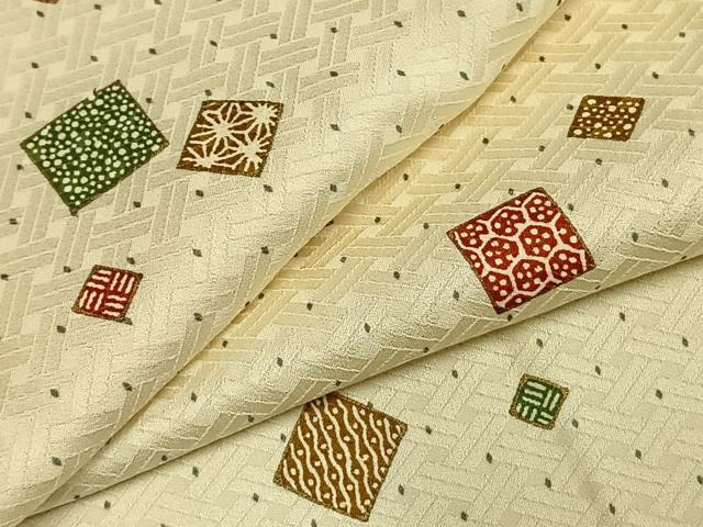 平和屋着物●上質な小紋　色紙文　金彩　正絹　逸品　未使用　AABE1647fy