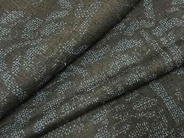 平和屋着物●本場結城紬　重要無形文化財　100亀甲　風景文　正絹　逸品　AABE1648fy