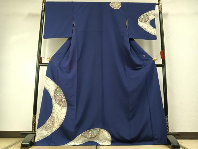 平和屋着物●十日町　名門　滝泰謹製　訪問着　絞り　花鳥文　ロング丈　正絹　逸品　未使用　AABE1667fy