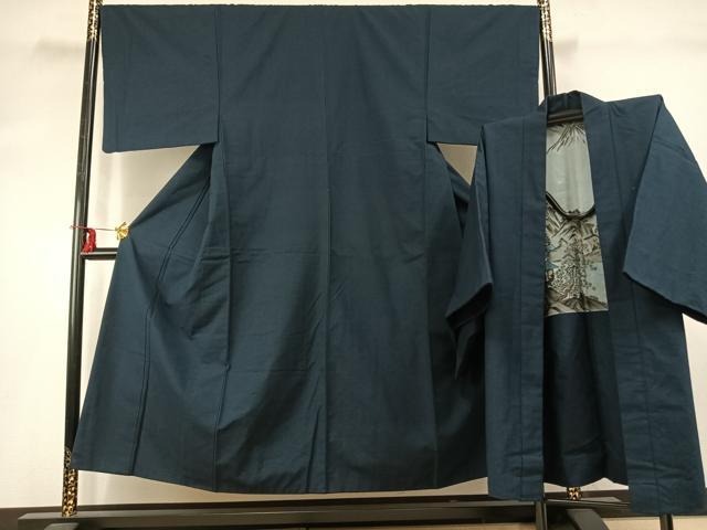 平和屋着物●男性　紬　アンサンブル　霞文　正絹　逸品　AABE1683fy