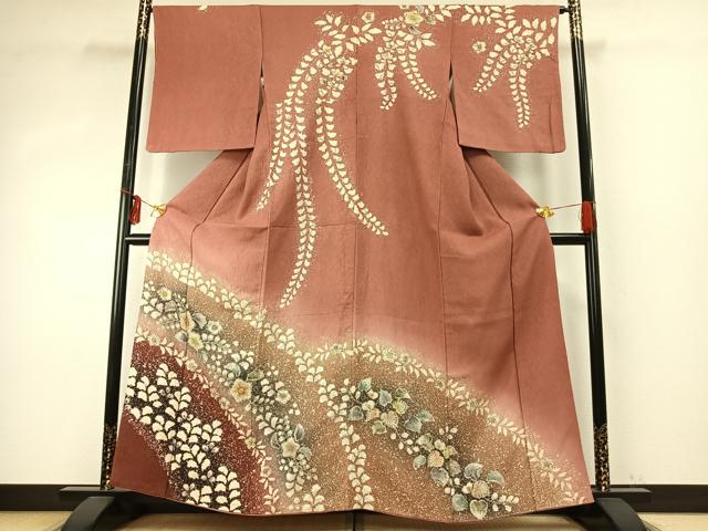 平和屋着物●訪問着　絞り　辻が花　暈し染め　正絹　逸品　AABE1742fy