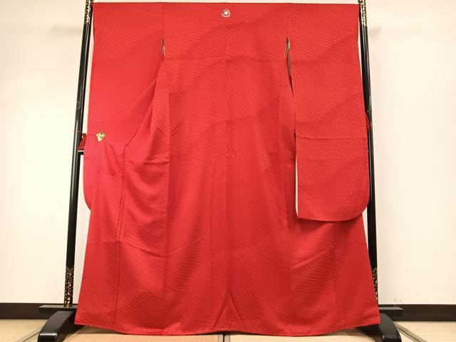 平和屋着物●豪華振袖　深緋色　正絹　逸品　AABE1775fy