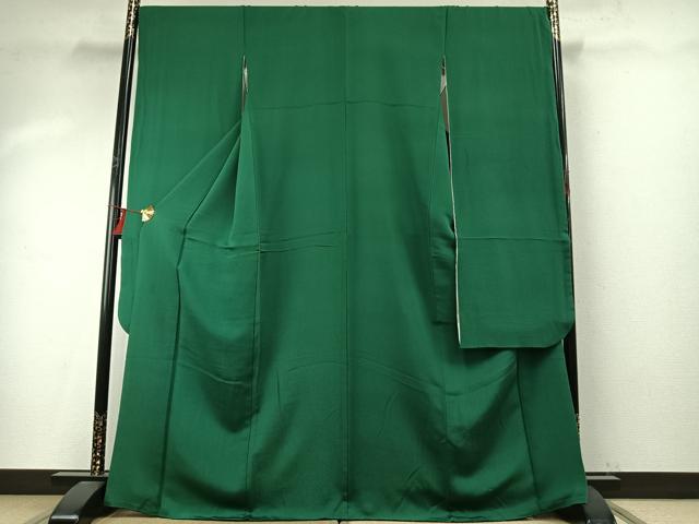 平和屋着物●豪華振袖　常磐色　正絹　逸品　AABE1776fy