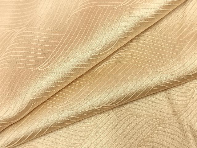 平和屋着物●上質な色無地　立波地紋　蜂蜜色　正絹　逸品　AABE1795fy