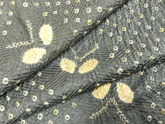 平和屋着物●上質な小紋　絞り　舞蝶文　正絹　逸品　未使用　AABE1857fy