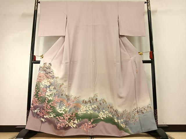 平和屋着物●本加賀友禅作家　白坂幸蔵　訪問着　太宰府天満宮　暈し染め　正絹　逸品　AABE1885fy