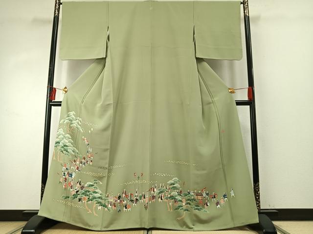 平和屋着物●訪問着　作家物　人物文　正絹　逸品　AABE1894fy