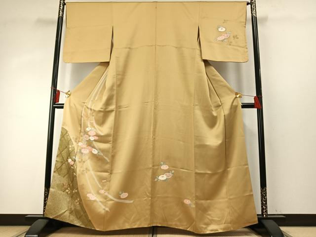 平和屋着物●訪問着　草花文　金彩　正絹　逸品　AABE1897fy