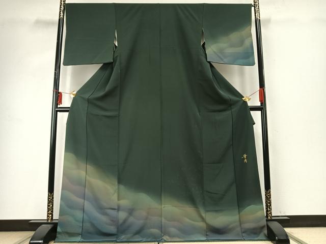 平和屋着物●巨匠　前田華清　手描き　訪問着　霞文　ロング丈　正絹　逸品　AABE1933fy