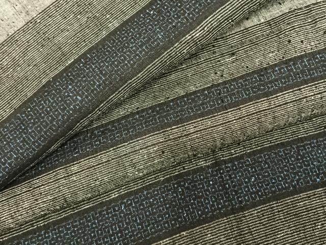 平和屋着物●本場結城紬　重要無形文化財　80亀甲　横段文　正絹　逸品　AABE1950fy