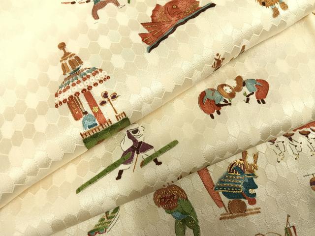 平和屋着物●上質な小紋　祭　金彩　正絹　逸品　AABE1961fy