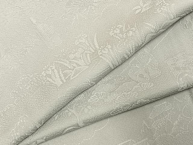 平和屋着物●上質な色無地　風景地紋　白花色　さが美扱い　正絹　逸品　AABE1992fy