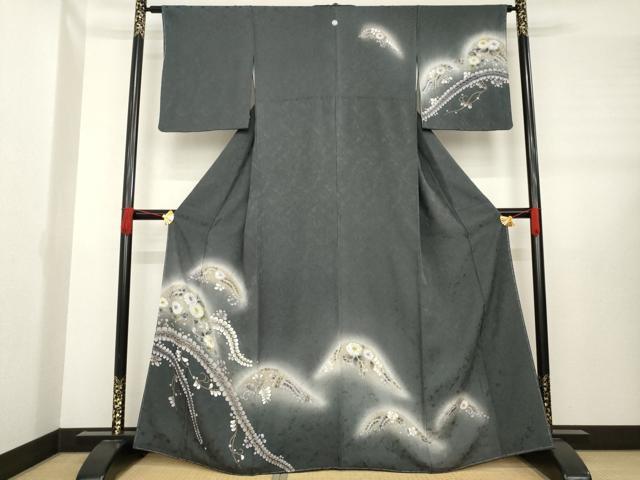 平和屋着物●訪問着　辻が花　舞花文　暈し染め　正絹　逸品　AABE2010ck