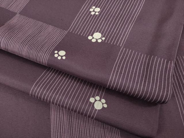 平和屋着物●上質な小紋　肉球市松文　丹後ちりめん　反端付き　ロング丈　正絹　逸品　AABE2031ck