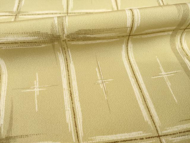 平和屋着物●上質な小紋　格子　正絹　逸品　AABE2034ck