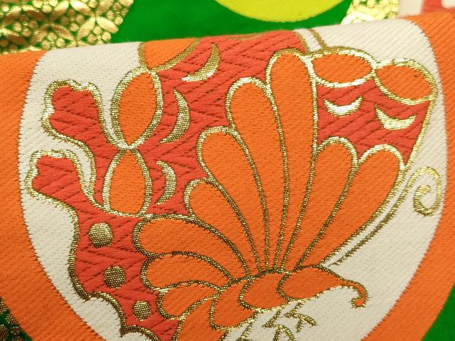 平和屋着物∵子供　全通柄袋帯　唐織　花蝶丸文　金糸　逸品　AABE2172ja_2