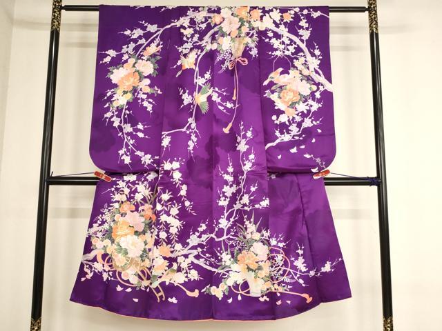 平和屋着物[]七五三　女の子　７歳　祝着　駒刺繍　花車文　休み鳥　AABE2362ja