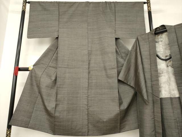 平和屋着物●男性　本場大島紬　アンサンブル　格子　正絹　逸品　AABE2442ck