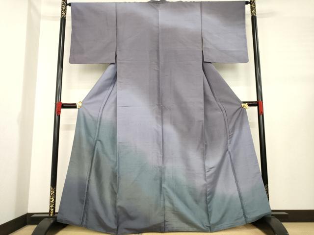 平和屋着物●訪問着　紬地　霞文　暈し染め　正絹　逸品　AABE2492ck