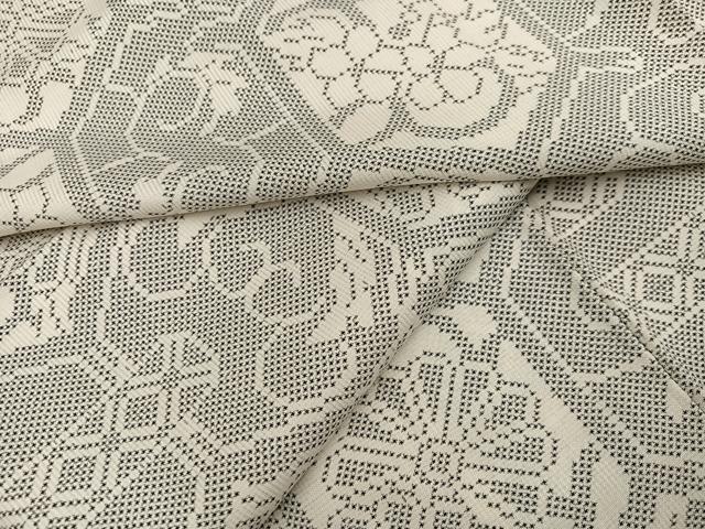 平和屋着物●本場大島紬　白大島　一元絣　亀甲花文　正絹　逸品　AABE2554ph